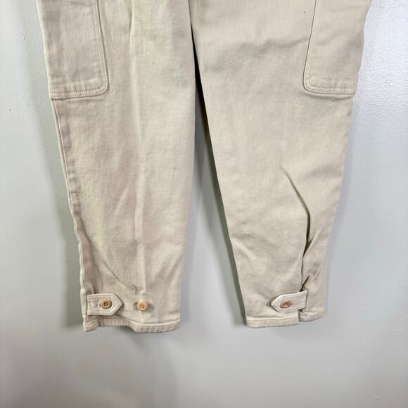 Wilfred Free Modern Cargo Pants Womens Size 6 Ivory High Waisted Twill Straight - Picture 12 of 14